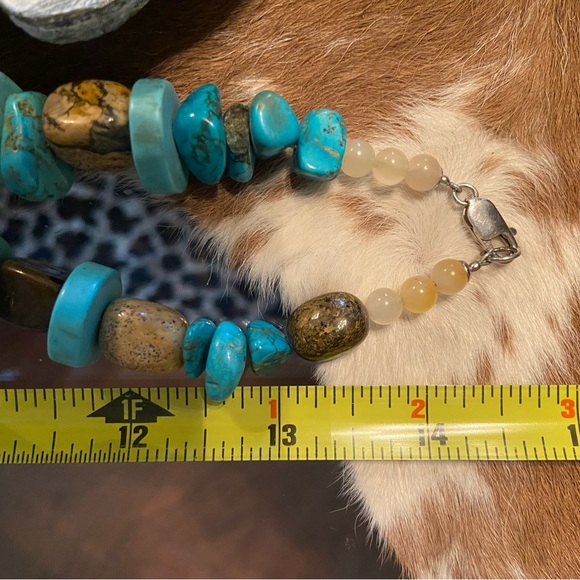 Super chunky turquoise and tigers eye necklace - Picture 4 of 4